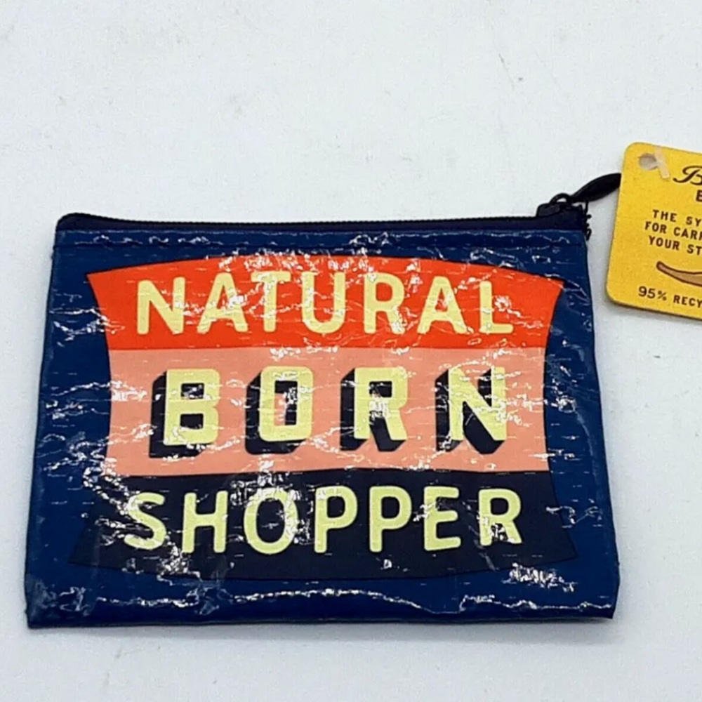 NWT from Blue Q - Natural Born Shopper Zip Top Coin Purse